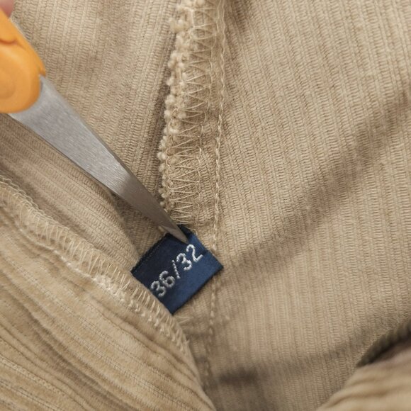 POLO RALPH LAUREN Andrew Corduroy Pants Beige 100% Cotton Pleated Size 36x32 - Picture 10 of 10